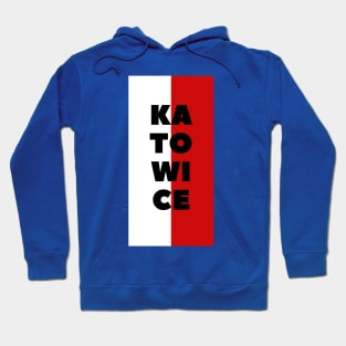 Katowice City in Polish Flag Vertical Hoodie